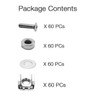 Lancher 60-Pack M6 x 16mm Screws and Cage Nuts for