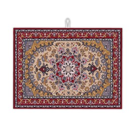 UIUPRO Boho Dish Drying Mat,Persian Original Tribal Drying Rack Pad Countertop Dishes Ultra Absorbent Microfiber Kitchen Counter Mat for Coffee Countertop Decor 18x24 Inch