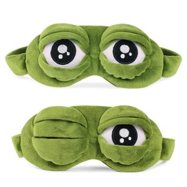 Pack of 2 Sleeping Masks Funny, Fluff Cartoon Frog Eyeshade, Cartoon Frog Eye Mask, 3D Fluff Frog Sleeping Funny Novelty Eye Cover Eyeshade Travel Mask for Children and Adults