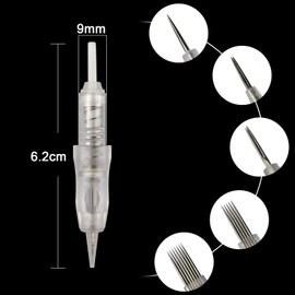 30 Stück Einweg Permanent Make-up Patronennadeln für Permanent Make-up Stiftmaschinen Augenbrauenschattierungsnadeln (0.3mm 1P/1R)
