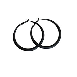 Colorful Matte Hoop Earrings 80s Hoop Earring Retro Earrings Neon Earrings Bright Fluorescence Round Hoop Earings for Women(black)