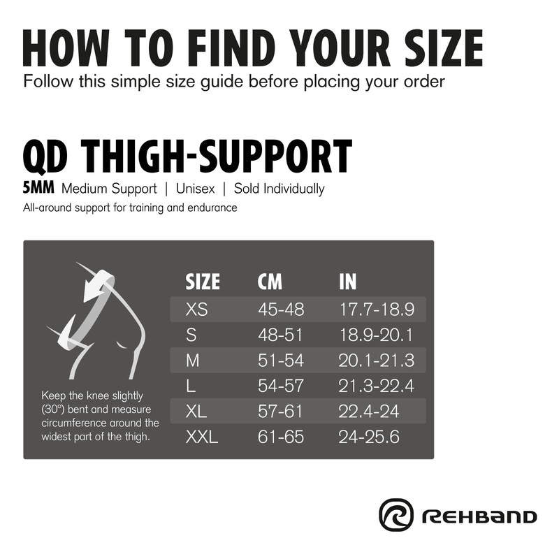 Rehband Thigh Support with Velcro Fastening XS-XXL, Thigh Support 5