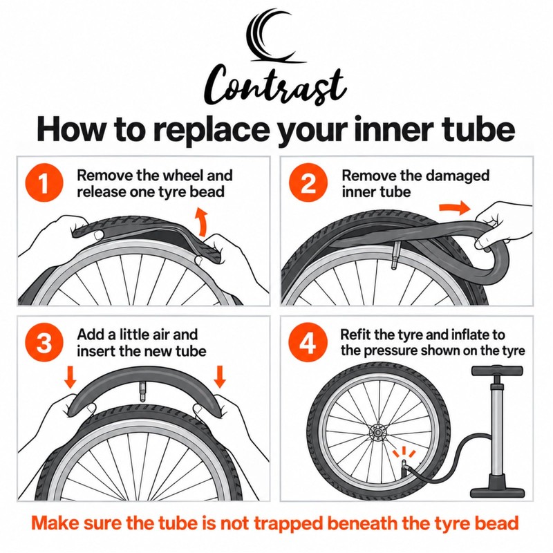 Contrast 26 Inch Bike Inner Tubes, Pair, 1.75-2.10, 40mm Schrader