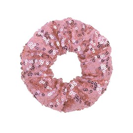 12 Pcs Sparkle Sequins Scrunchies Cheer Hair Scrunchies For Thick Hair School Performance Scrunchy Sports Ponytail Holder Wrist for Girls Cosplay Show (Pink)