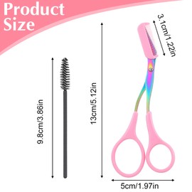 Heclia Eyebrow Trimmer Scissor 2 in 1 Eyebrow Scissors with Comb 3 pcs Eye Brow Scissors with 3pcs Replaceable Comb Head and 3pcs Brushes Precision Eyebrows Razor Shaping Grooming Kit Makeup Tool