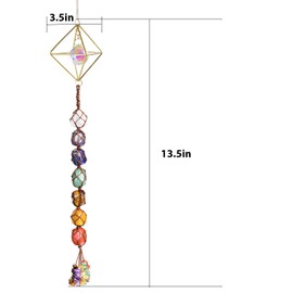 Feng Shui Yoga Ornament Handmade Natural Gemstone Crystal Hanging Ornaments for Home Decoration Window Decor（Style8）