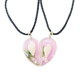 Matching Heart Necklace for Women Men Conch Shell Pendant Necklace for Couples Friendship Summer Beach Jewelry Gift