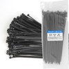 200 Pcs Black Cable Ties, Nylon Zip Ties, 200mm x