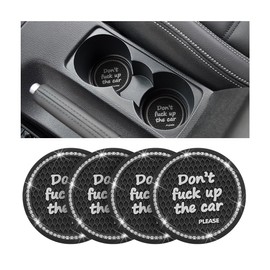 Mandark 4PCS Bling Car Cup Holder Coaster, 2.75Inch Crystal Rhinestone Vehicle Insert Water Bottle Mat, Sparkling Diamond Embedded Auto Cup Pad for Women Girls, Universal for Most Cars（Black）