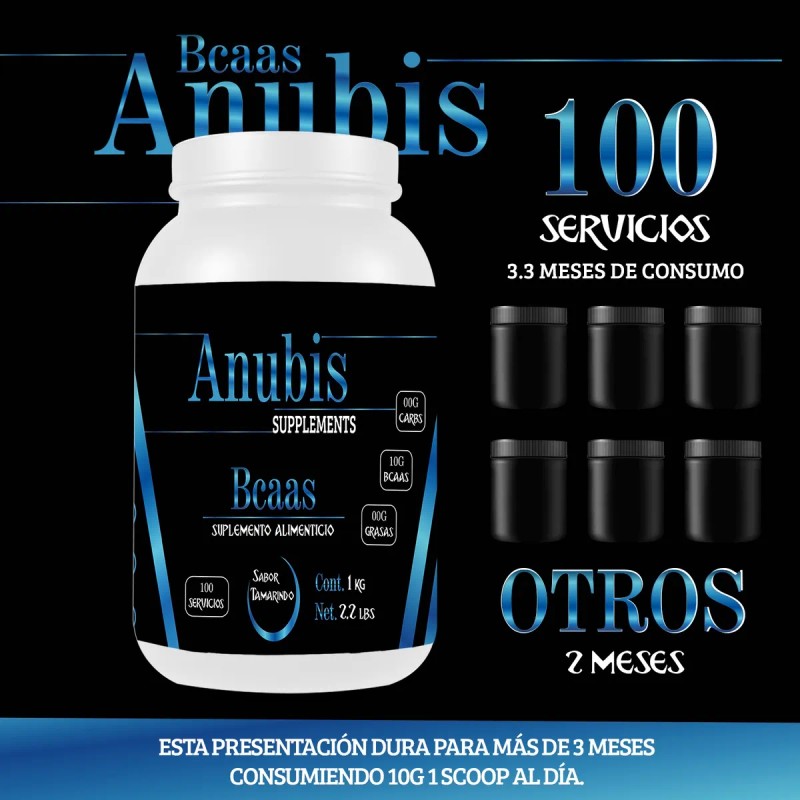 Aminoácidos Pre Entreno Bcaas 1kg Anubis Sabores Tamarindo