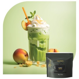 Sipology: Matcha - Sweet Peach - 3.53oz/100g Bag - Powder Drink Mix, 62.5 Servings, Premium Japanese Matcha, Hot Or Cold, 5 Calories, Energy Boost