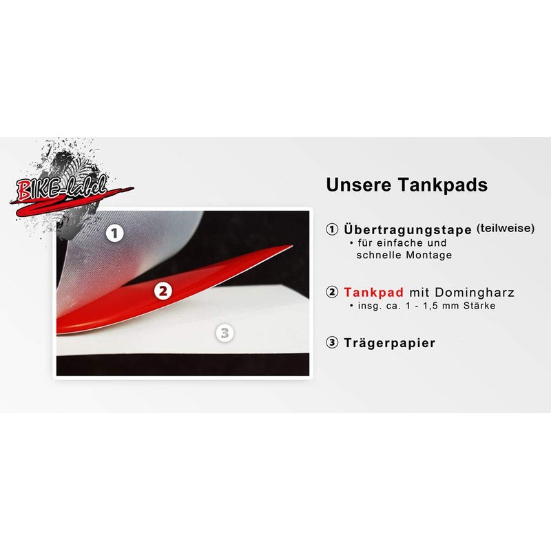 Bike Label 500128-VA Tank Pad Paint Protector Sticker for Motorcycle
