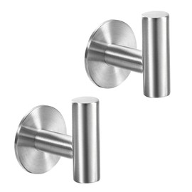 GJD Stainless Steel Self-Adhesive Towel Hooks, Heavy Duty, Waterproof, 2 Pack