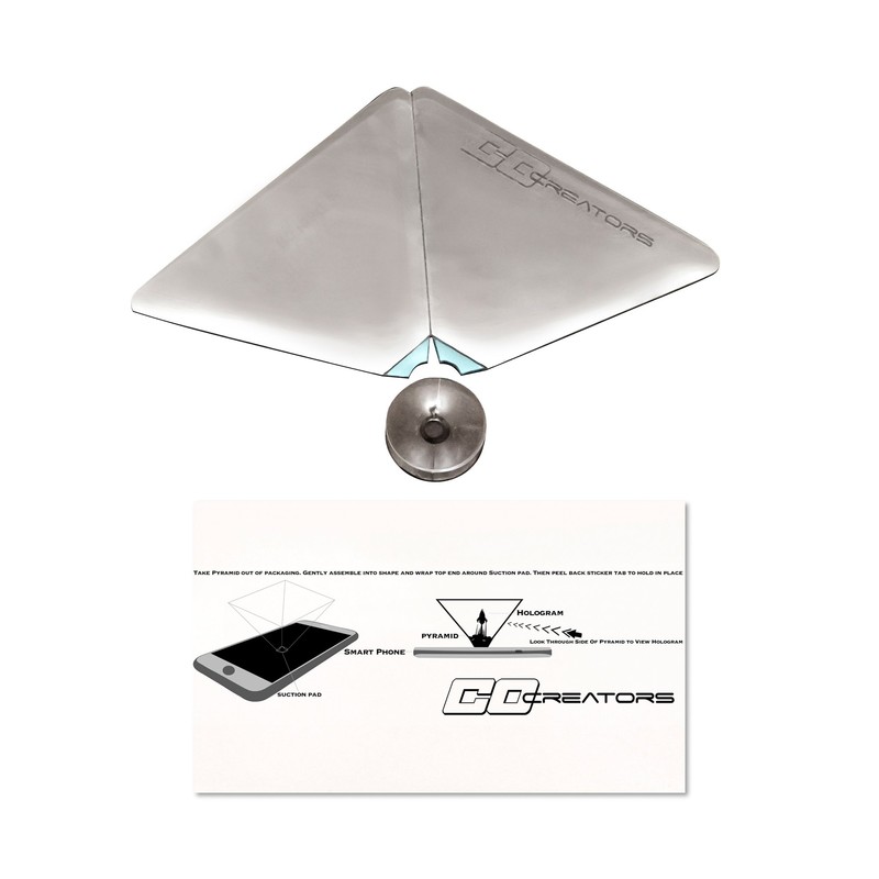 CoCreators 360 Virtual Reality Mini 3D Holographic Projection Pyramid with
