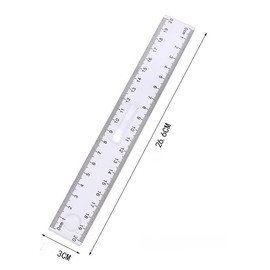 Pack of 4 Plastic Rulers with Handle, 20 cm/8 Inch Ruler, Transparent Flexible Precision Ruler, Measuring Tool for School, Office, Home