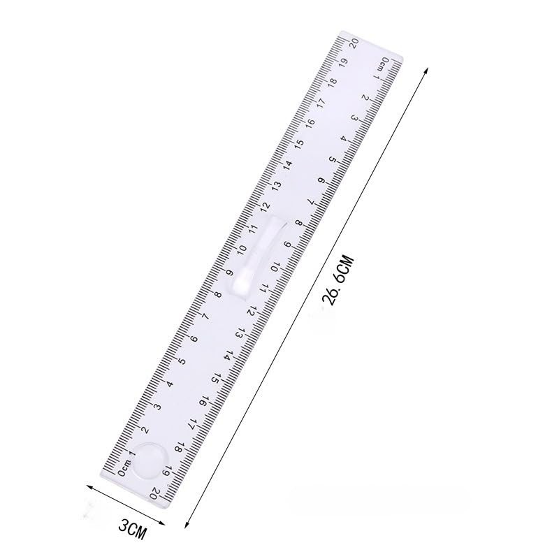 Pack of 4 Plastic Rulers with Handle, 20 cm/8 Inch