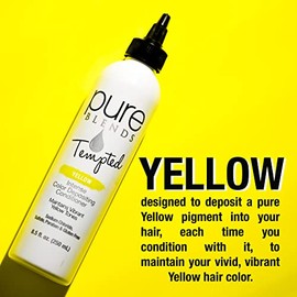 Pure Blends - Acondicionador de depósito de color intenso y templado, color amarillo (tonos amarillos vibrantes) 8.5 onzas - Calidad de salón