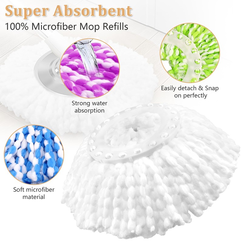 NICEMOVIC 5 Pack Spin Mop Replacement Head for 360° Spin