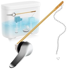 Universal Front Mount Toilet Handle Replacement Kit, Heavy-Duty Metal Flush Lever with Adjustable Brass Arm, Rust-Resistant Chrome Handle, Smooth & Quiet Operation, Easy DIY Install for Most Toilets