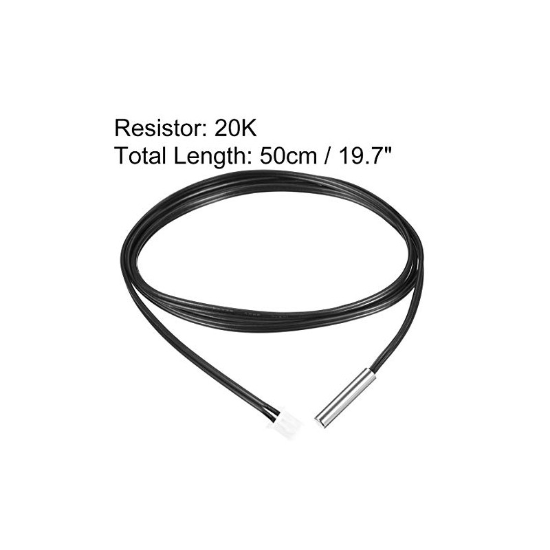 Sourcingmap 20K NTC Thermistor Probe 19.7 Inch Stainless Steel Sensitive