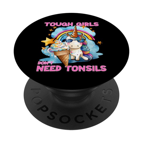 Tonsil Surgery Recovery Design Girls Unicorn Tonsil Removal PopSockets Swappable