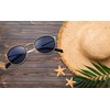 SQUAD Sunglasses for Men and Women Round Metal Size Small