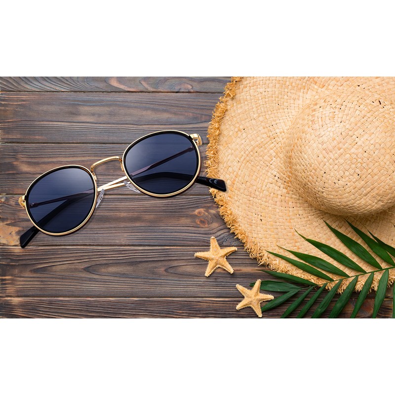 SQUAD Sunglasses for Men and Women Round Metal Size Small