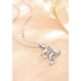 AEONSLOVE H Necklace for Women Sterling Silver H Initial Necklaces Letter Pendants Cadenas de Plata 925 Para Mujer Initial Charm Jewelry Gifts for Daughter Bonus Mother of the Bride Gloom Sister Aunt