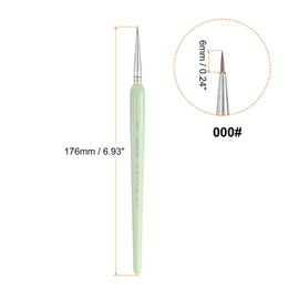 sourcing map Detail Paint Brushes 6mm Pointed Tip Nylon Hair Miniature Painting Brush for Watercolor Oil Acrylic Painting(000#), Green