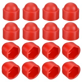 uxcell 50pcs Hex Nut Cover, M12 Red Plastic Dome Nut Protection Cap Hex Bolt Nut Covers for Hexagon Screws, Bolts