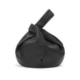 CORAID Women's Small Tote Bag for Women Soft Leather Top Handle Bag Wristlet Knot Pouch Purses and Handbags Black