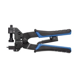 HÖGERT TECHNIK Coax Crimping Tool - BNC, F, IEC, RCA - RG-59, RG-6, Triset - Adjustable - A3 Steel - With Ratchet & Anti-Slip Handle - 200mm