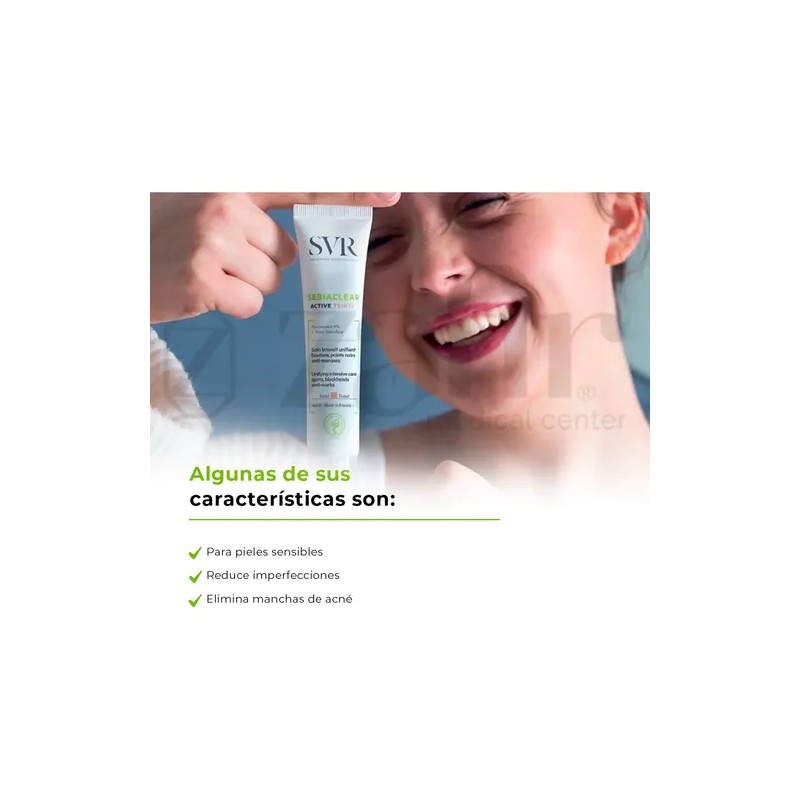 Tratamiento Acné Svr Sebiaclear Active Teinte Con Pigmentos