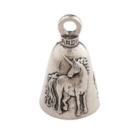 Guardian Bell Unicorn Good Luck Bell w/Keyring & Black Velvet Gift Bag | Motorcycle Bell | Lead-Free Pewter | Good Luck Gift to Friends & Family | Bike Bell | Made in USA
