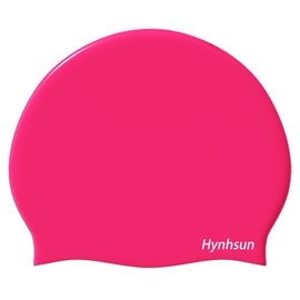 Hynhsun unisex silicone classic swimming cap for women and men, flexible, unisex, waterproof, intensive training, comfortable, anti-slip (Fuchsia)