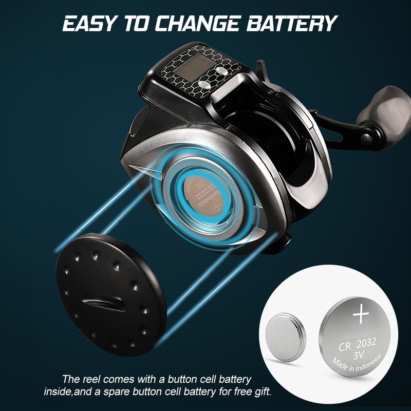 Digital Display Fishing Reel 6.3:1 16+1BB Baitcasting Reel with Larger