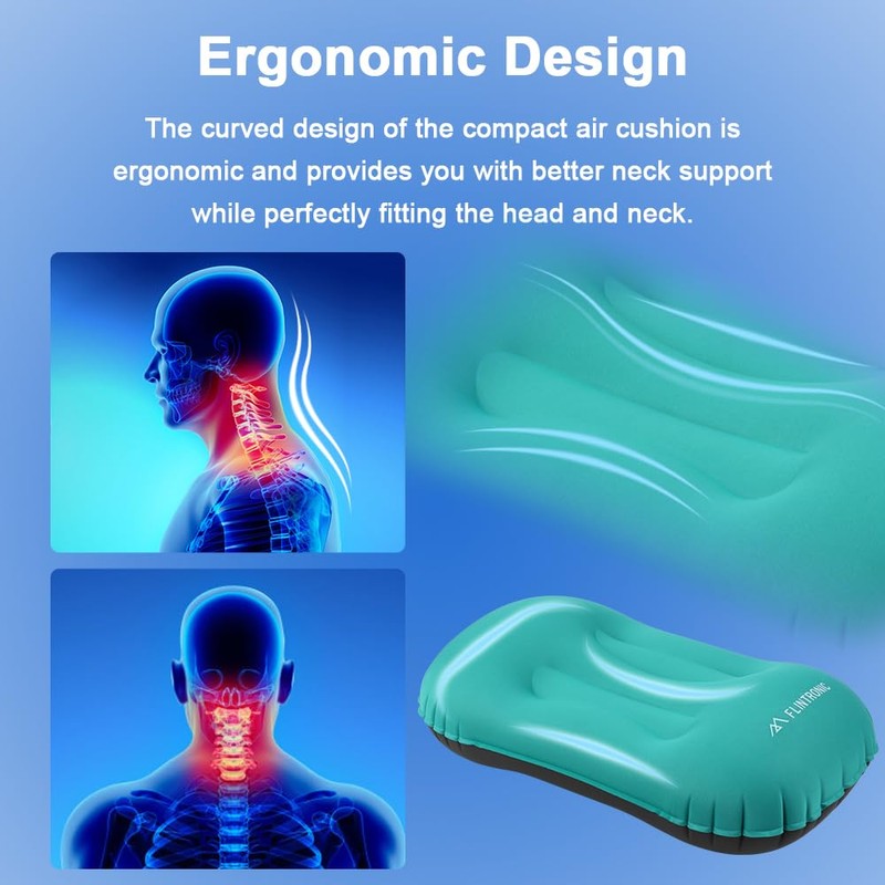 flintronic Inflatable Camping Pillow, TPU Ultralight Inflatable Cushion for Beach,