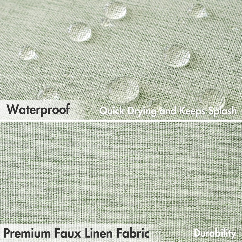MIULEE Extra Long Linen Spring Shower Curtain 84 Inches Long