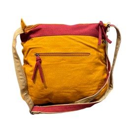 Macha Indian Cotton Leather Shoulder Bag for Women Boho Bohemian Purse, orange