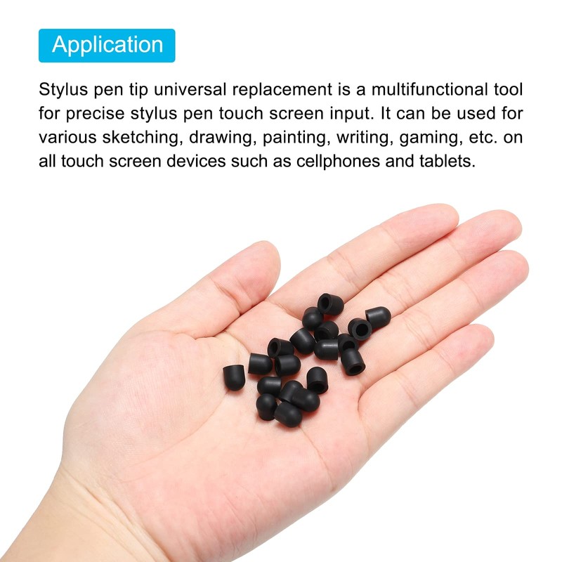 MECCANIXITY 50pcs 6.5mm Stylus Pen Fine Tips Conductive Rubber Capacitive