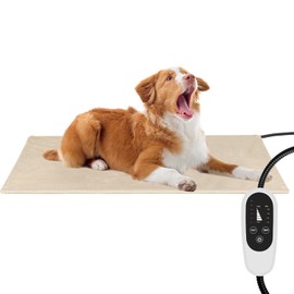 NICREW Dog Heating Pad, Temperature Adjustable Heated Dog Bed with Auto Shut Off Timer, Indoor Pet Heated Bed Mat for Cats and Dogs, 35.4 x 23.6 Inches