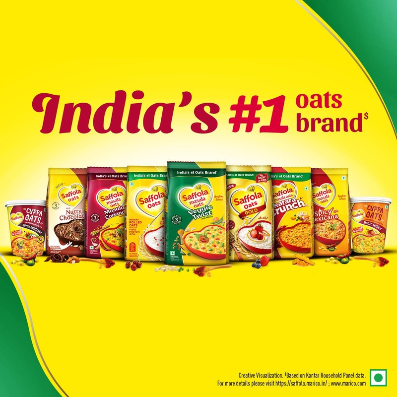 Saffola Masala Oats Veggie Twist, 500 grams (17.63 oz) -