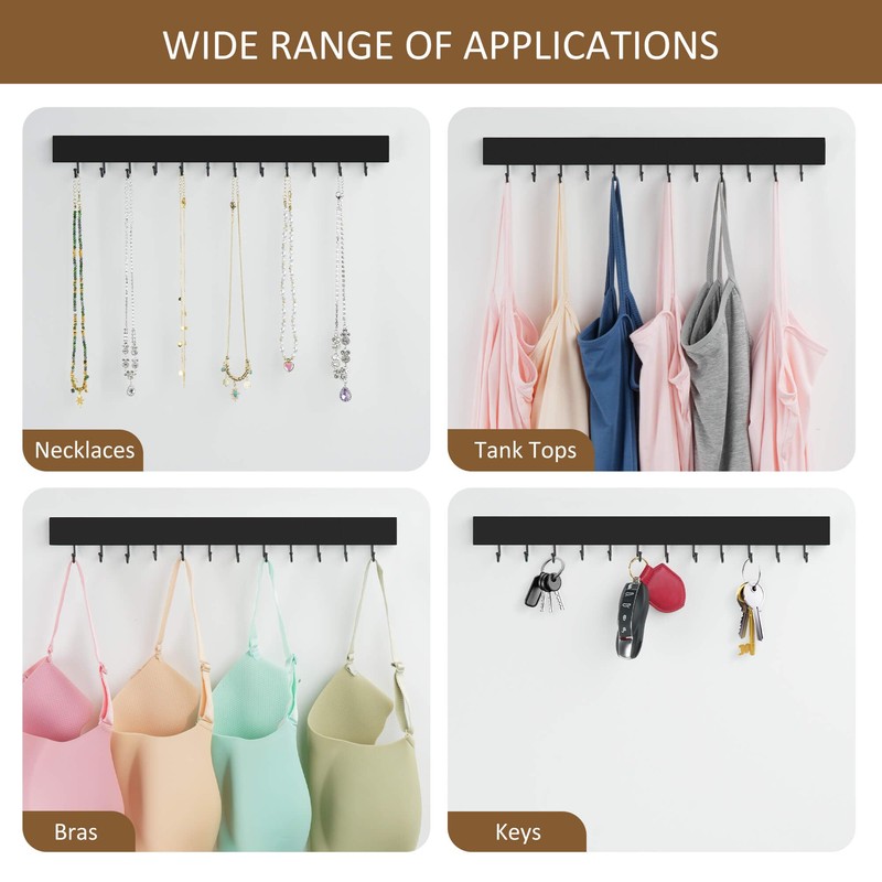 ZEDODIER 2 Pack Wodden Tie Hanger Wall Mounted, Space Saving