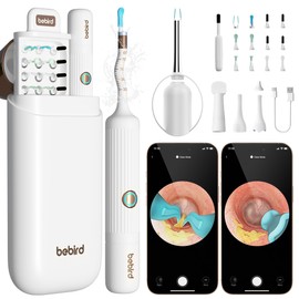 BEBIRD Earsight Plus Ear Wax Removal Tool Camera with HD Visual Otoscope, Smart WiFi Earwax Cleaner Kit, Safe Silicone Flexible Scoops & Tweezers Tools for Adults & Kids, Ear Canal Cleaning Kits