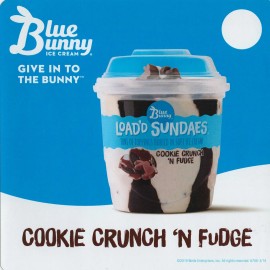 Blue Bunny Load'd Cookie Crunch 'N Fudge Cup Ice Cream Truck Sticker 6"x6"