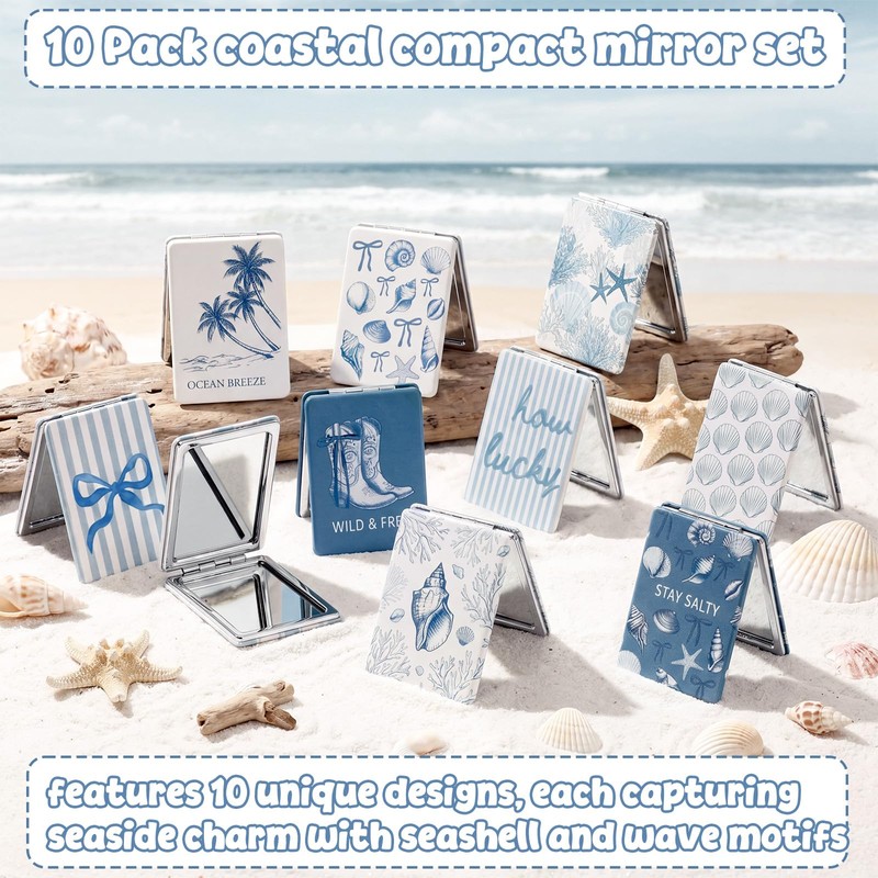 10 Pack Seashell Compact Mirror Bulk Last Toast on The