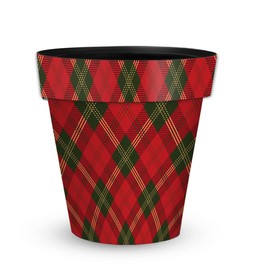 Briarwood Lane Christmas Plaid Medium Planter