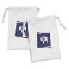 Lunarable Wyoming Fabric Pouch Set of 2, US State Map