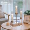 Hewory Gold Hurricane Candle Holders: Brass Candlestick Holders Set of