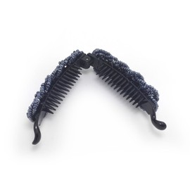 Meilliwish Edel Schön Dame Banane Haarklammer Pferdeschwanz -Halter 1 Stück(H36)(dunkelblau)